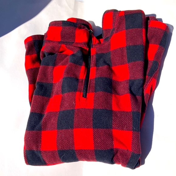 Eddie Bauer XL Polar Pullover Red and Black - Picture 10 of 12